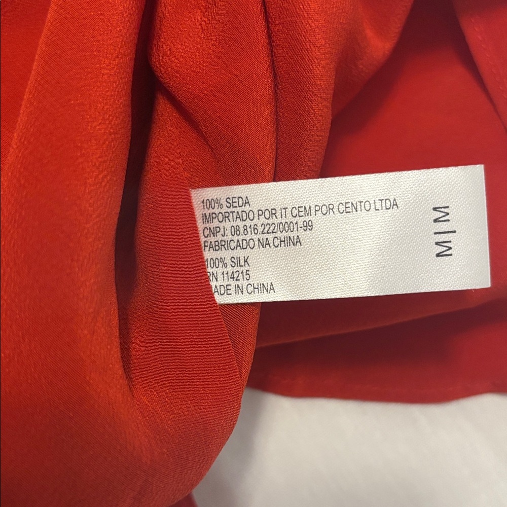 VIX PAULA HERMANNY red & Tan tropical mini dress 100% silk SZ M resort wear NWT - Picture 6 of 14